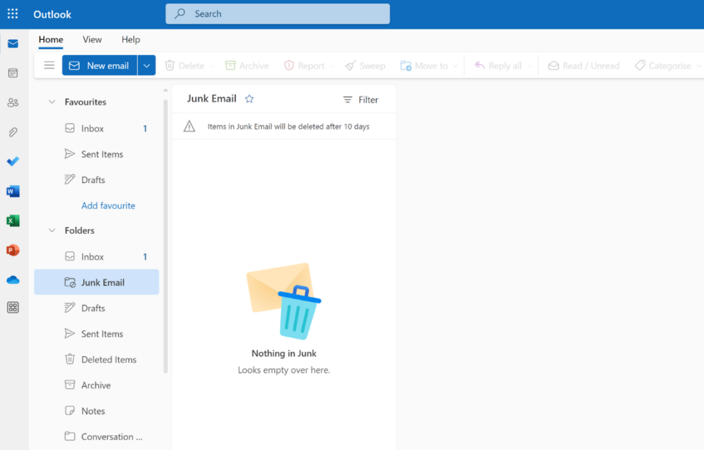 Microsoft365 - junk email folder