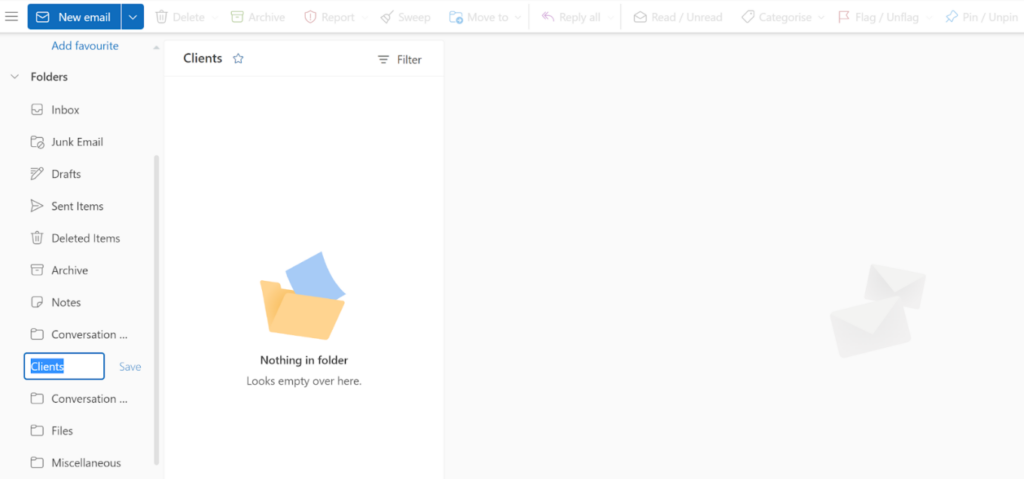 Microsoft365 - create your own folders and categorize your emails