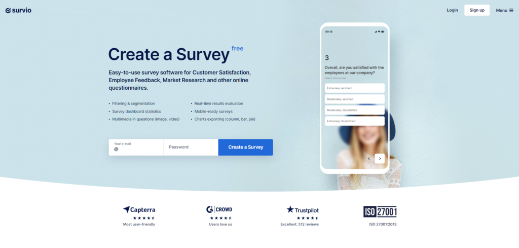 Survio hjemmeside