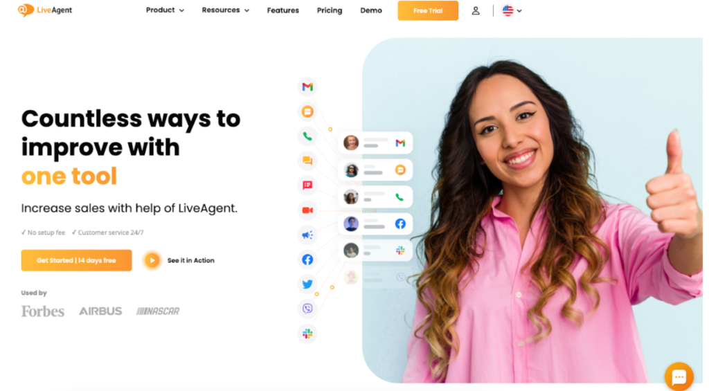 LiveAgent landing page