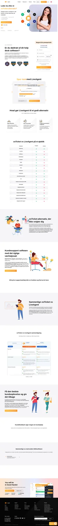 Leder du efter det rigtige osTicket-alternativ? Sammenlign LiveAgent vs osTicket nu og få bedre kundesupportsoftware i dag.