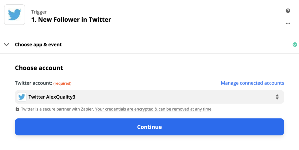 Twitter trigger opsætning i integrationsprocessen