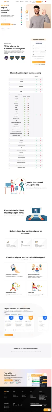 Vil du gerne migrere fra Channels til en anden software? Overvej at bruge LiveAgent til din næste helpdesk-software. Migrer dine data nu.