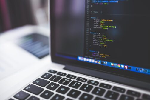 zoom on codes on laptop screen