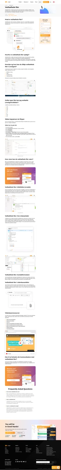 Træk og slip filer, f.eks. billeder, musik, video eller dokumenter til dine billetter med LiveAgents funktion - Vedhæftede filer. Det er så nemt. Læs mere om det.