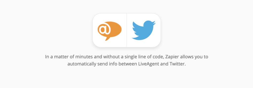 LiveAgent og Twitter integrationsside på Zapier