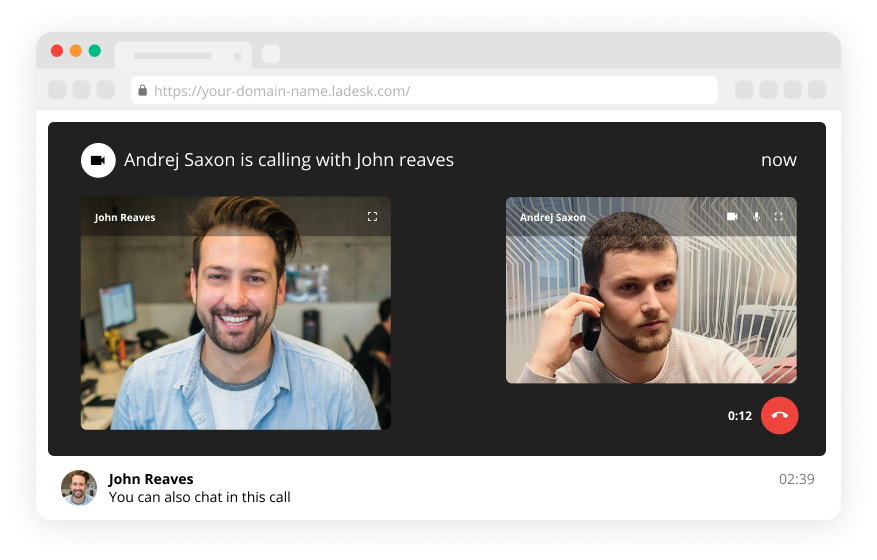 Videoopkaldsfunktion i Live chat-software - LiveAgent
