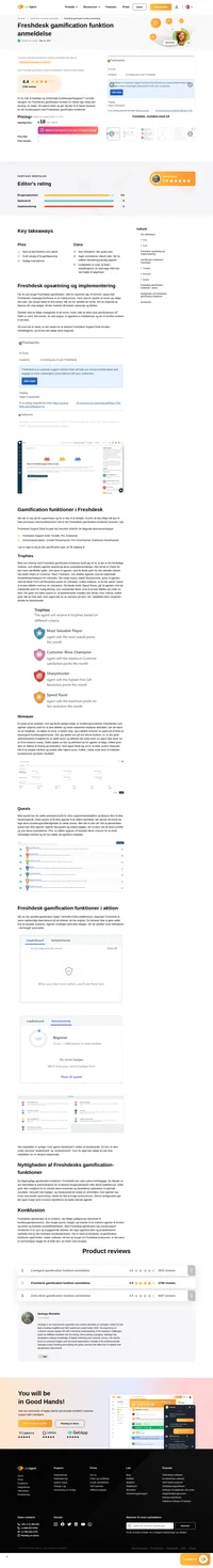 Vil du gamify dit kundesupportteams oplevelse? Tjek vores Freshdesk gamification anmeldelse for at høre mere om det. Du bør ikke gå glip af det. Læs nu.