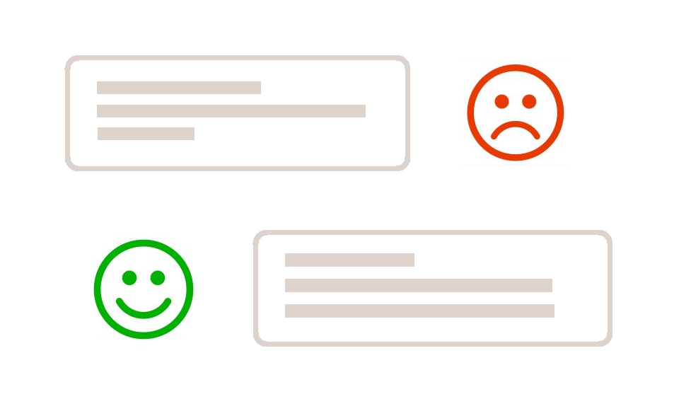 happy and sad customer review