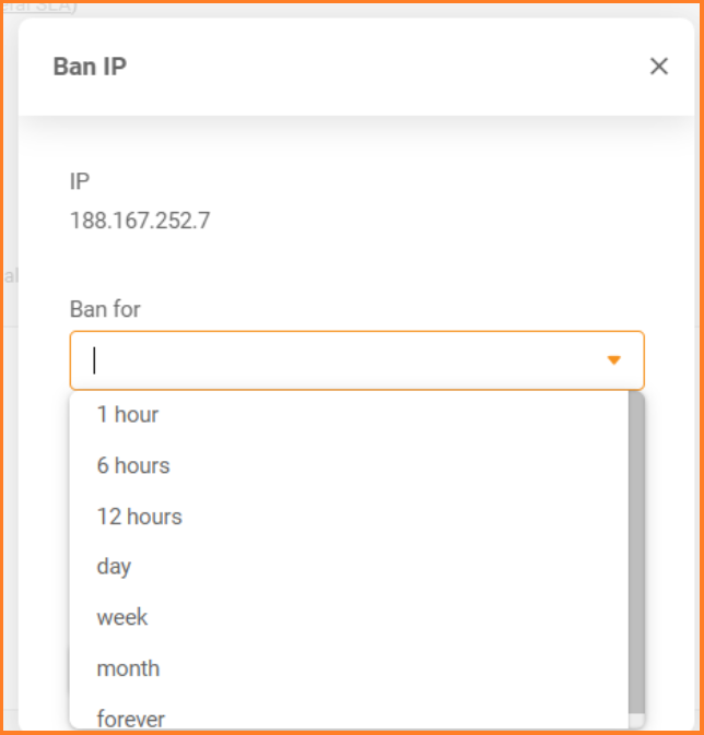 LiveAgent ban feature