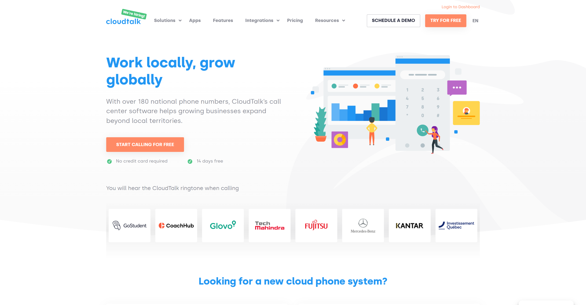 CloudTalk Call Center software hjemmeside