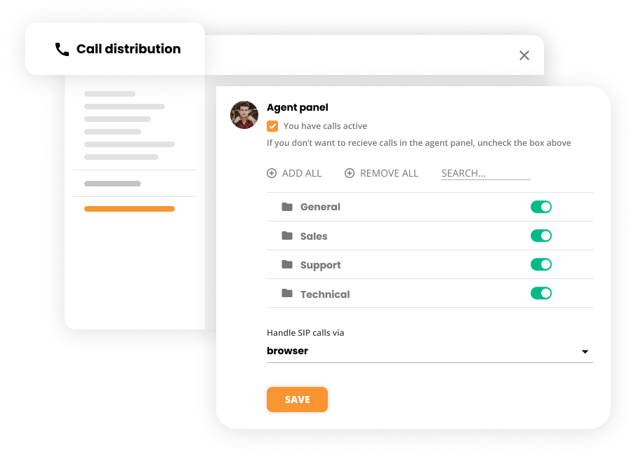 Indstillinger for opkaldsdistribution i kontaktcentersoftware - LiveAgent